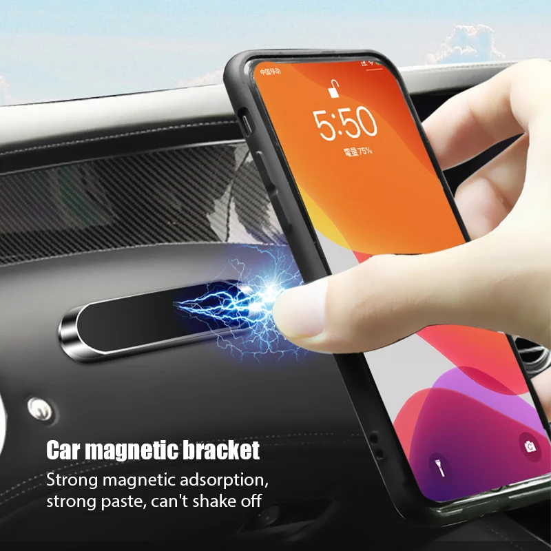 Phone Accessories Useful - 磁力式カーフォンホルダー、回転可能なミニストリップ型スタンド、強力な磁石を使用したGPSカーマウント。iPhone 16、Xiaomi、Huawei、Samsungに対応。