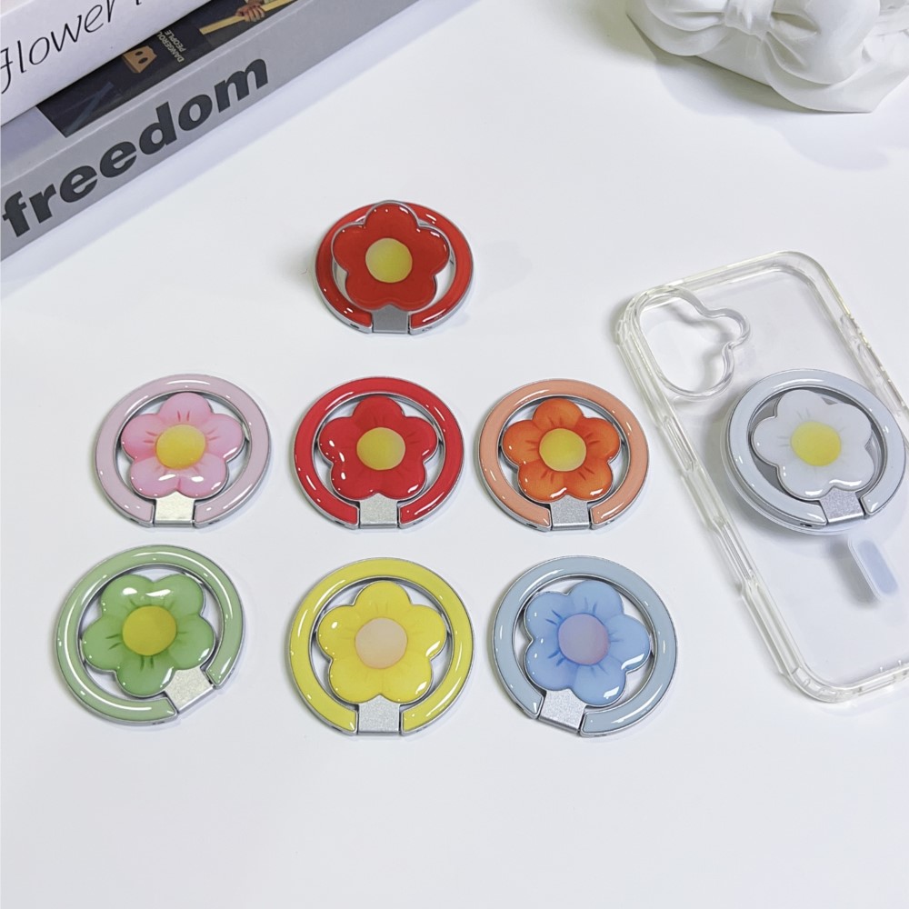 花型マグネット式折りたたみキックスタンド付きスマホリングホル - Phone Accessories Useful のレビューと価格