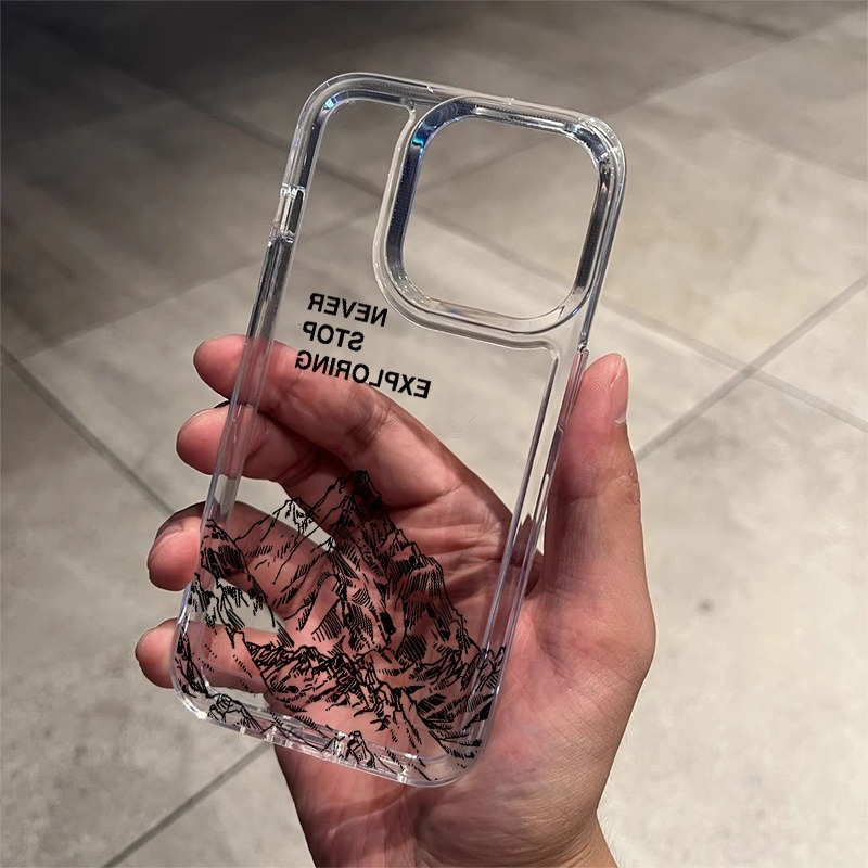 ネバーエクスプローリング マウンテンラインアート スマホケー - Apple Iphone 15 のレビューと価格