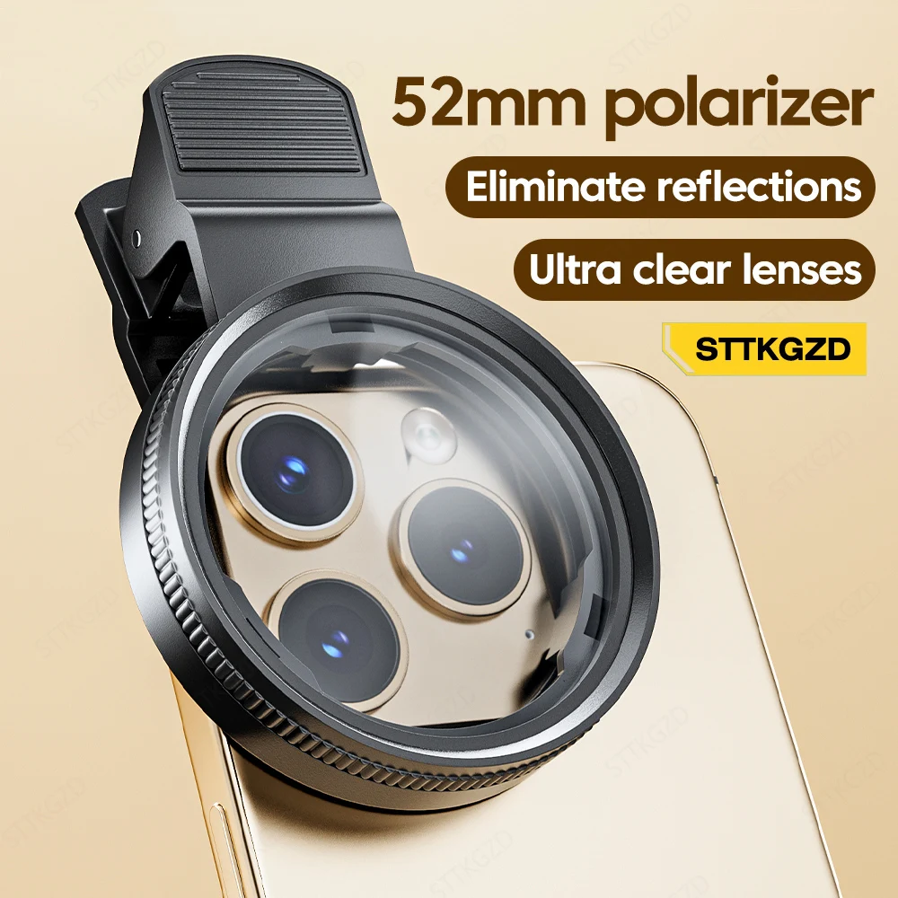 新しい52mm CPL携帯電話レンズフィルターレンズクリップ - Phone Accessories Useful のレビューと価格