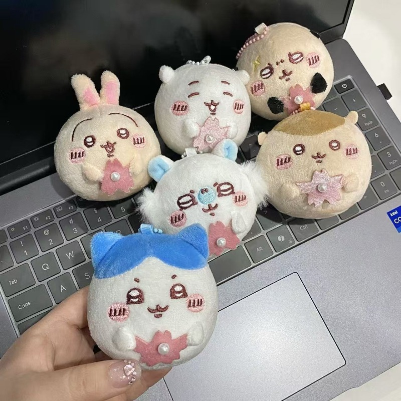 桜シリーズのぬいぐるみキーホルダー。可愛らしい丸いウサギのハ - Phone Accessories Charms のレビューと価格